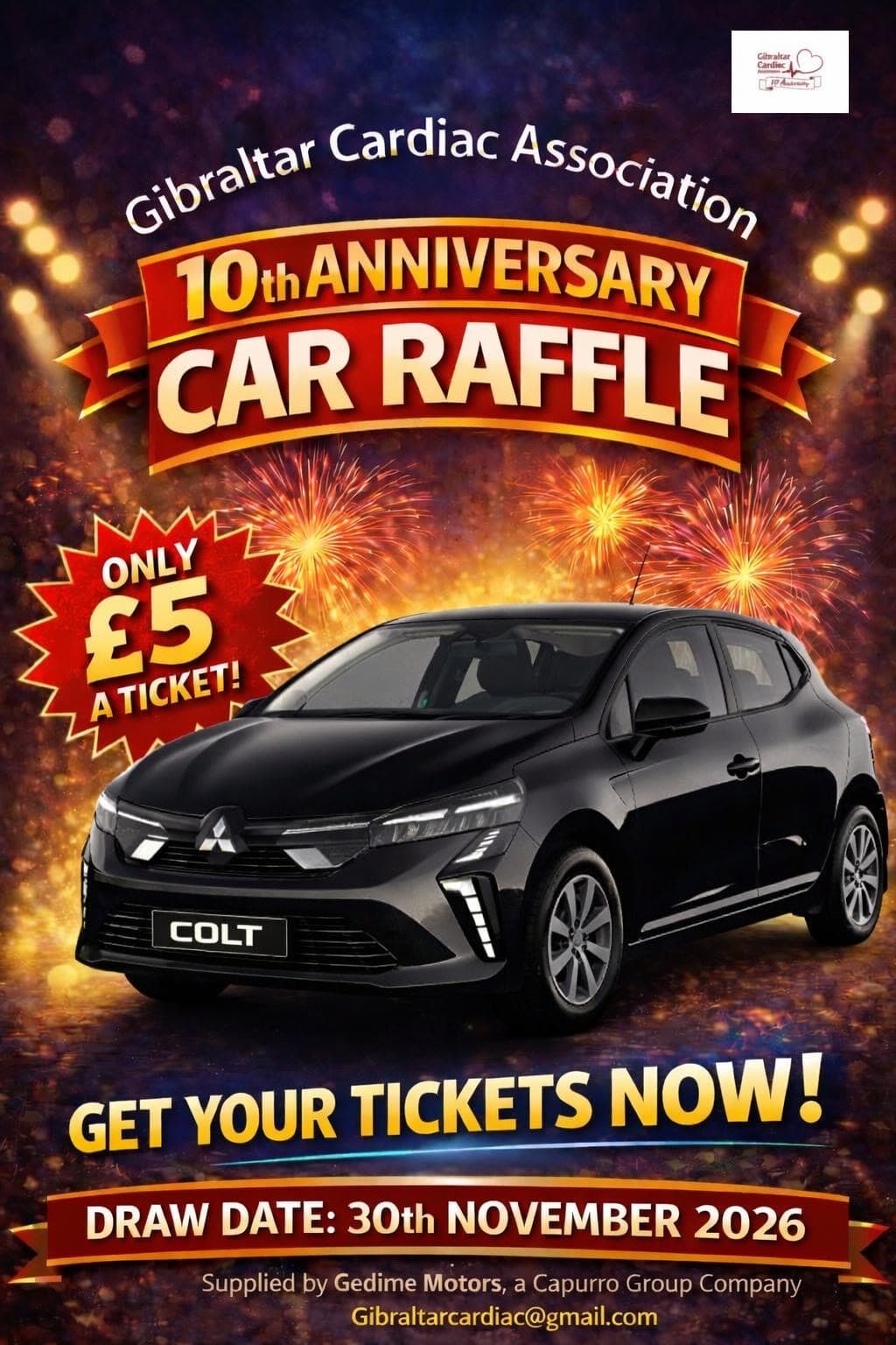10th Anniversary Car Raffle poster