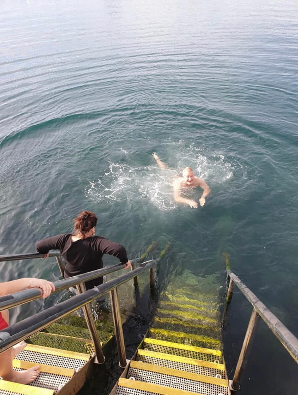 Swimmers taking part in the Polar Bear Swim